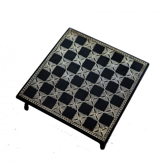 Bidri Chess Board With Coins Tarkashi Work